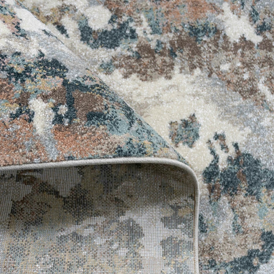 image 1 of KUKOON Blue Grey Abstract Modern Hallway Runner Rug 60cm x 240cm