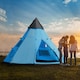 image 10 of Outsunny 6-7 Person Large Family Party Camping Tent with Carrying Bag, Blue