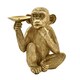 image 2 of Monkey Pillar Candle Holder Gold