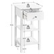 image 3 of Yaheetech Narrow Bedside Table with 1 Drawer 2 Shelves