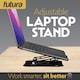 image 2 of Futura Laptop Stand Adjustable Portable Riser, Black Foldable Aluminium Holder for MacBook AirPro and 11 to 17 inch Laptops | Black | Black | One Size | 1
