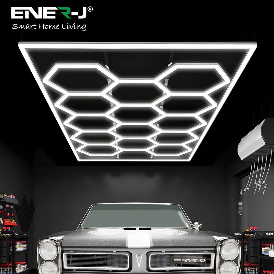 image 1 of 600W Car Showroom Lights with 14 Hexagon design with frame CCT switchable through on off switch