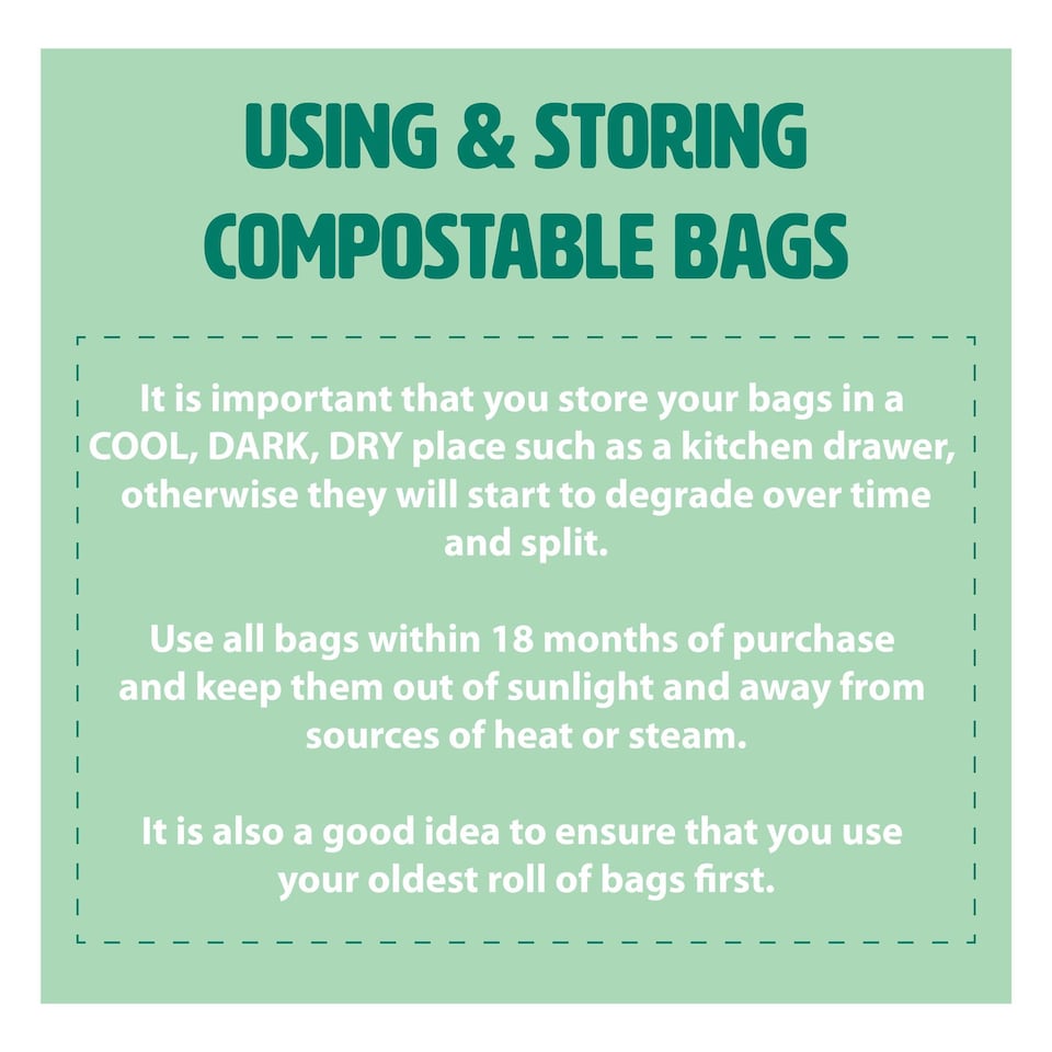 image 1 of The Caddy Company 7 Litre Compostable Food Waste Bin Bags - 4 Rolls