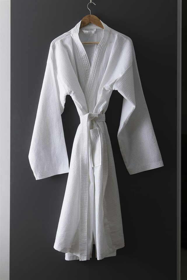 image 1 of Supreme Waffle Bathrobe | White | One size