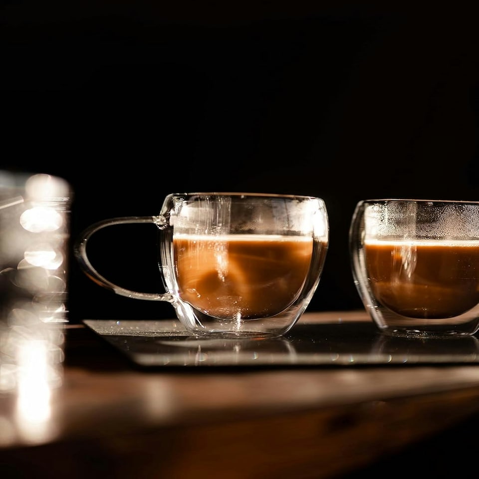 image 1 of Marco Paul Set of 2 Double Walled Glass Mugs 450ml | Clear | 2