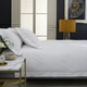 image 2 of Hampstead 100% Cotton Duvet Cover Set – 200 Thread Count with Inserted Ribbon & Oxford Pillowcases Cream | White | King