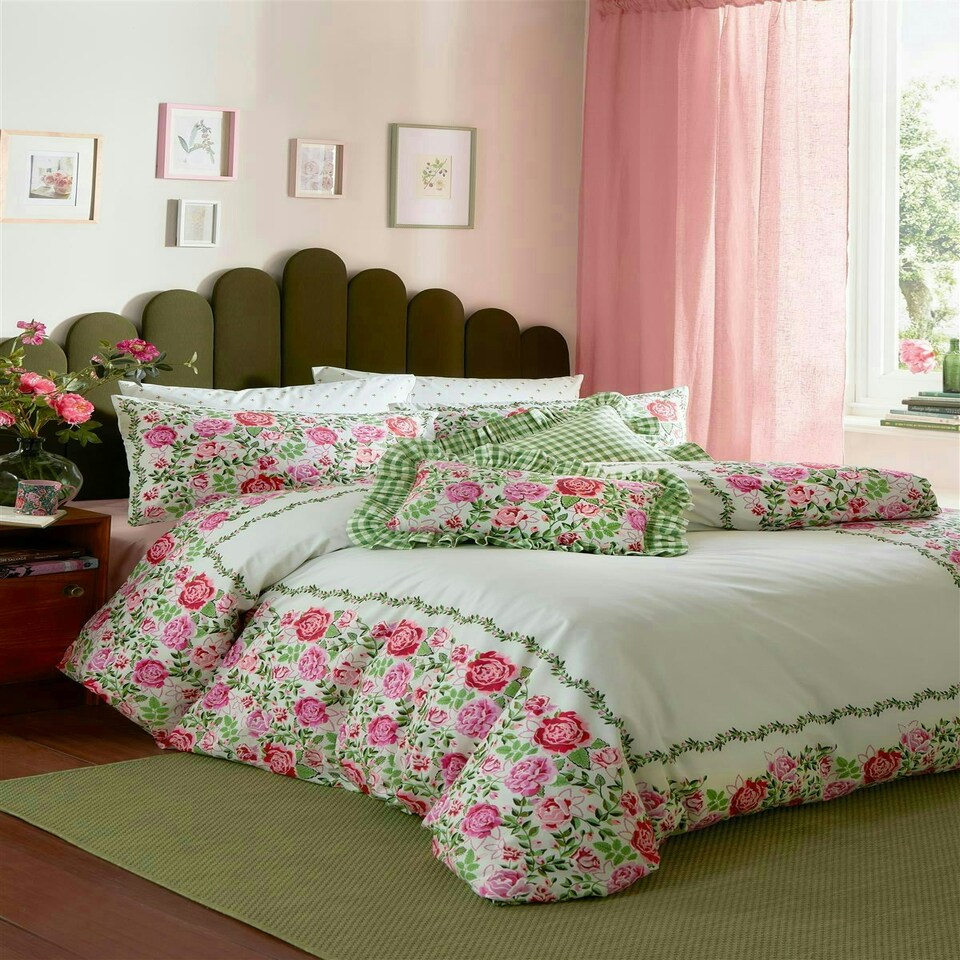 image 1 of Cath Kidston Dolly Rose Duvet Cover Set - Super King - Sage