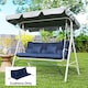 image 2 of Outsunny Outdoor Seat Cushions Back Cushion with 2 Pillows, Seat Pads | Blue | Dark Blue | Seat cushion: 150x50x10cm, Back cushion: 150x50x10cm, Pillow: 40x30x15cm