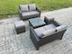 image 1 of Fimous Rattan Garden Furniture Set 5 piece Patio Rattan Furniture Sofa Weaving Wicker includes 2 Double Seat Sofa, Coffee Table and 2 Small Footstools