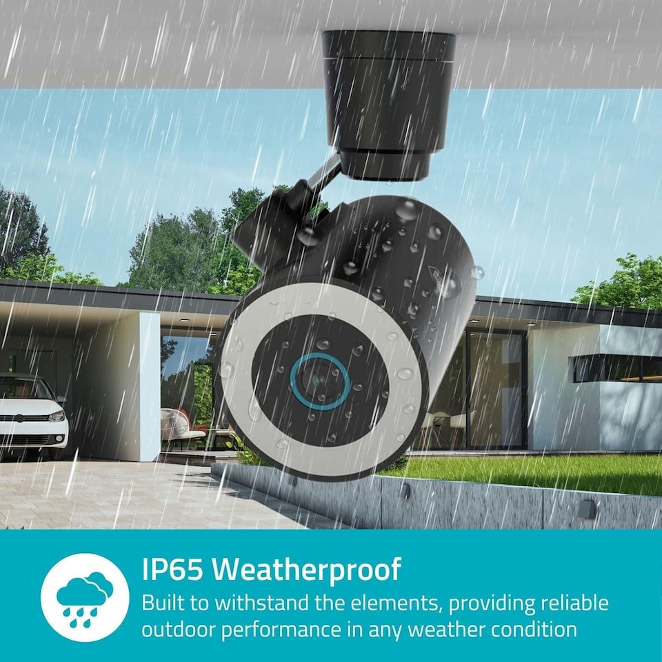 image 1 of NEDIS Smart 4K Wi-Fi 6 Outdoor Camera, Motorised CCTV with Motion Sensor, AI Human Detection, Night Vision, Two-Way Audio, Siren & Spotlight, Cloud or microSD Storage, IP65 Weatherproof