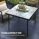 image 3 of Outsunny Outdoor Dining Table for 4 with Marble Tempered Glass Top