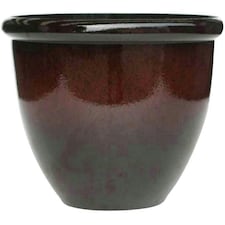 Primrose Garden Round Flower Pot Recycled Planter Black 35 x 54 x 54 cm