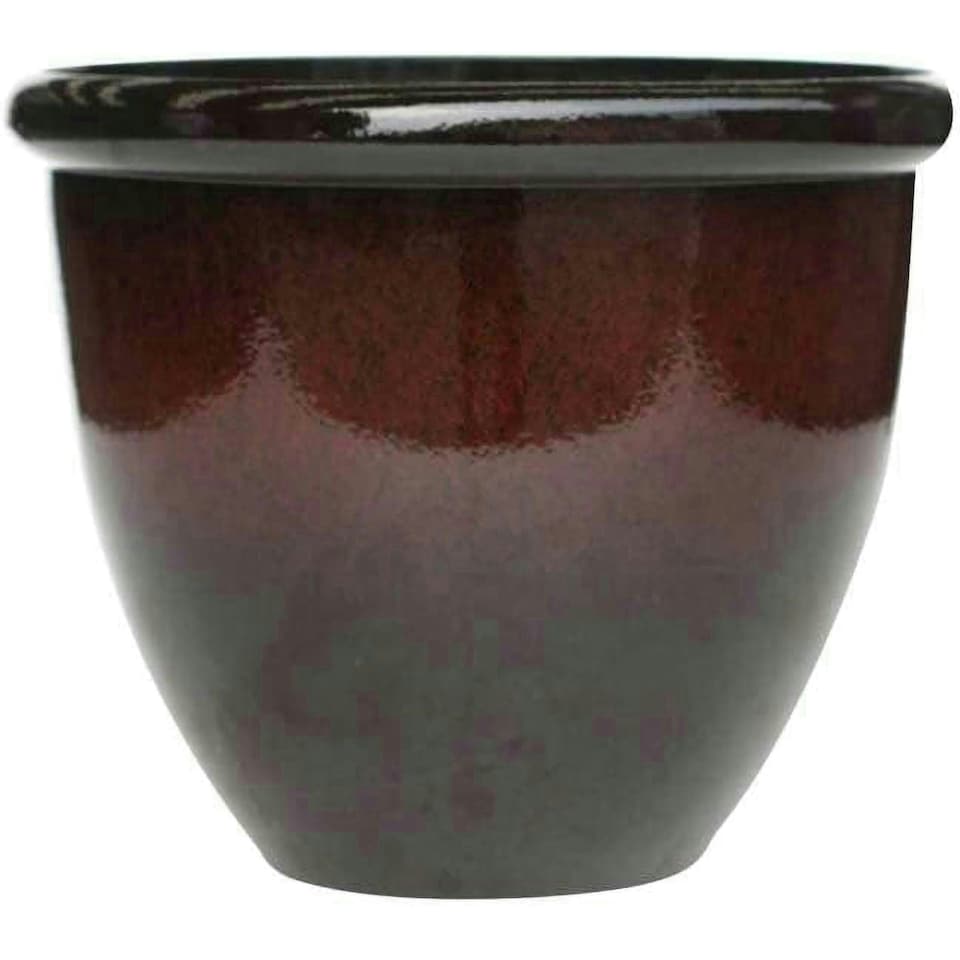 image 1 of Primrose Garden Round Flower Pot Recycled Planter Black 35 x 54 x 54 cm