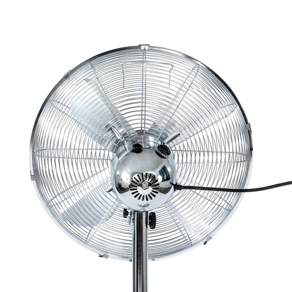 image 1 of Oypla Electrical 16" Inch 40cm Chrome Metal Pedestal 3 Speed Stand Fan Cooling