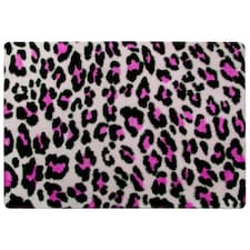 Pink Fluffy Leopard (Rug) Pink | Large: 140x200cm