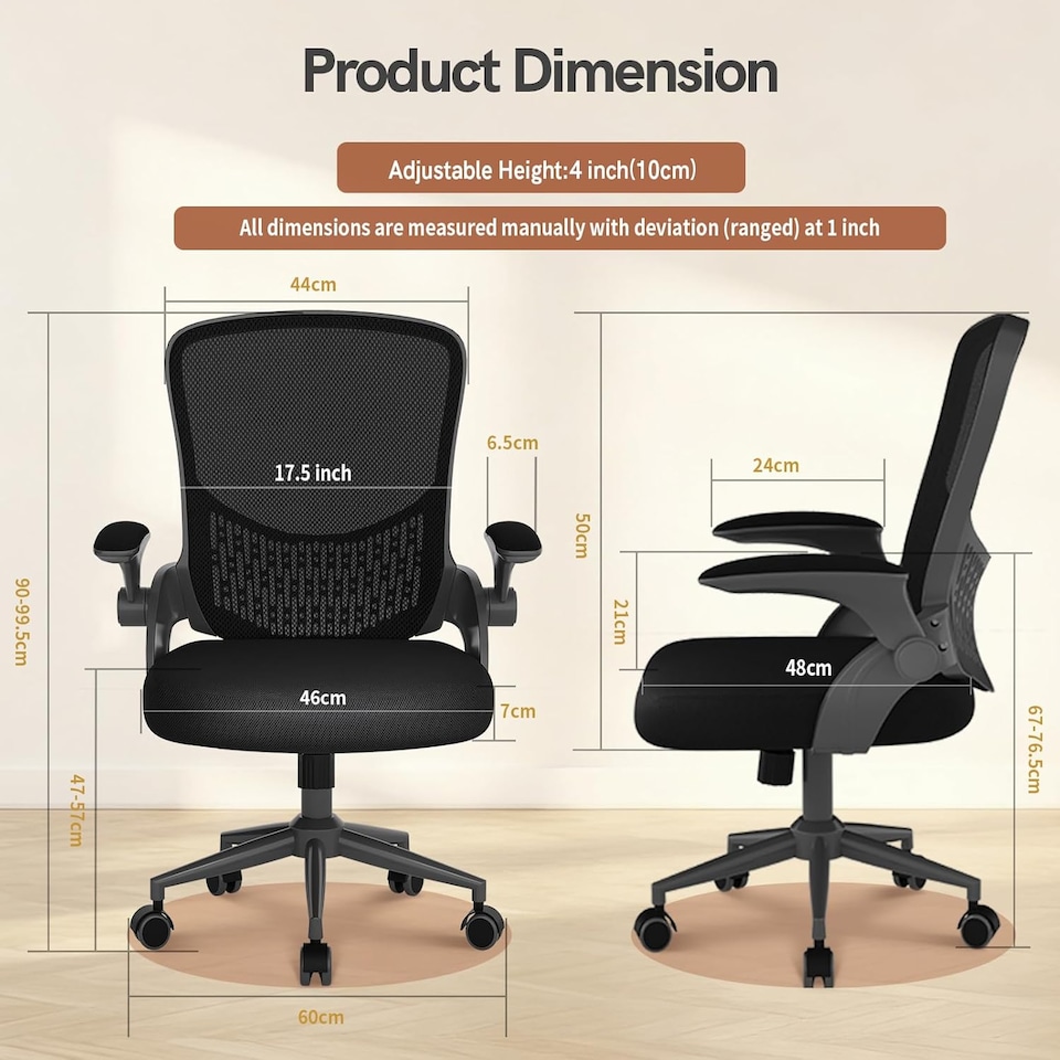 image 1 of Rattantree Ergonomic Office Desk Chair Mid-Back Mesh Computer Chair