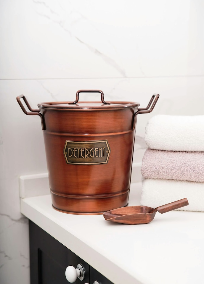 image 1 of Copper Detergent Storage Bin