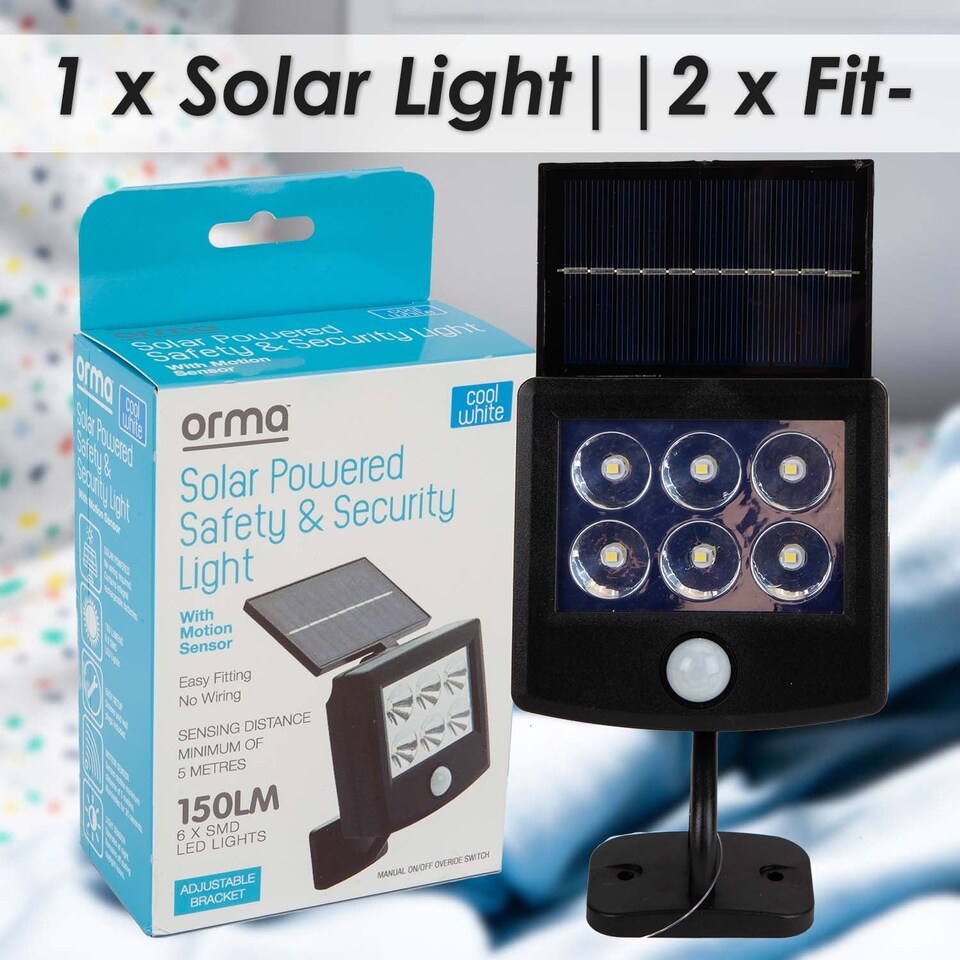 image 1 of vfm-estore Orma Solar Security Light Black - 16cm x 10cm