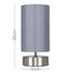 image 5 of ValueLights Francis Brushed Chrome Touch Table Lamp Grey Shade and Bulb