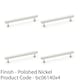 image 2 of 4 PACK - Straight Square Bar Pull Handle Polished Nickel 160mm Centres SOLID BRASS Drawer