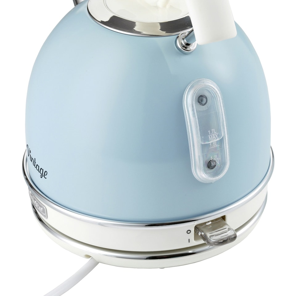 image 1 of Ariete ARPK41 Retro Style Dome Kettle and 4 Slice Toaster Set, Vintage Design, Blue, Stainless Steel