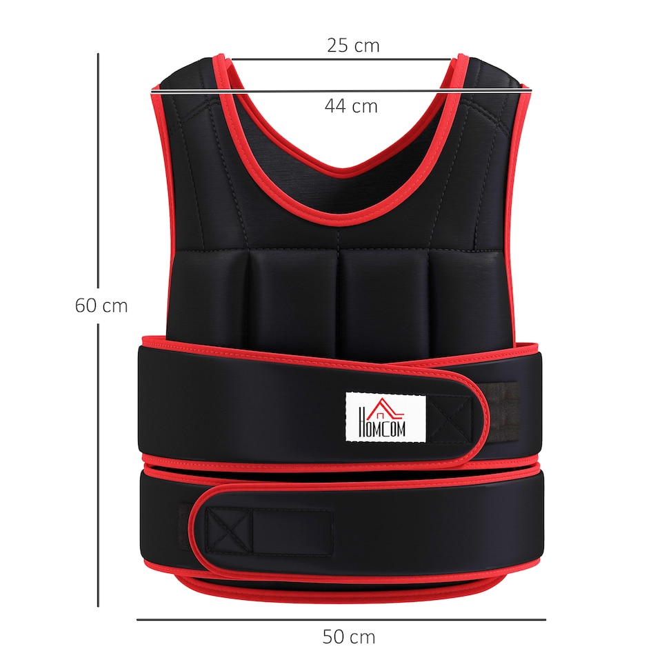 image 1 of HOMCOM 20KGS Adjustable Weight Vest Running Gym Training Weight Loss, Red