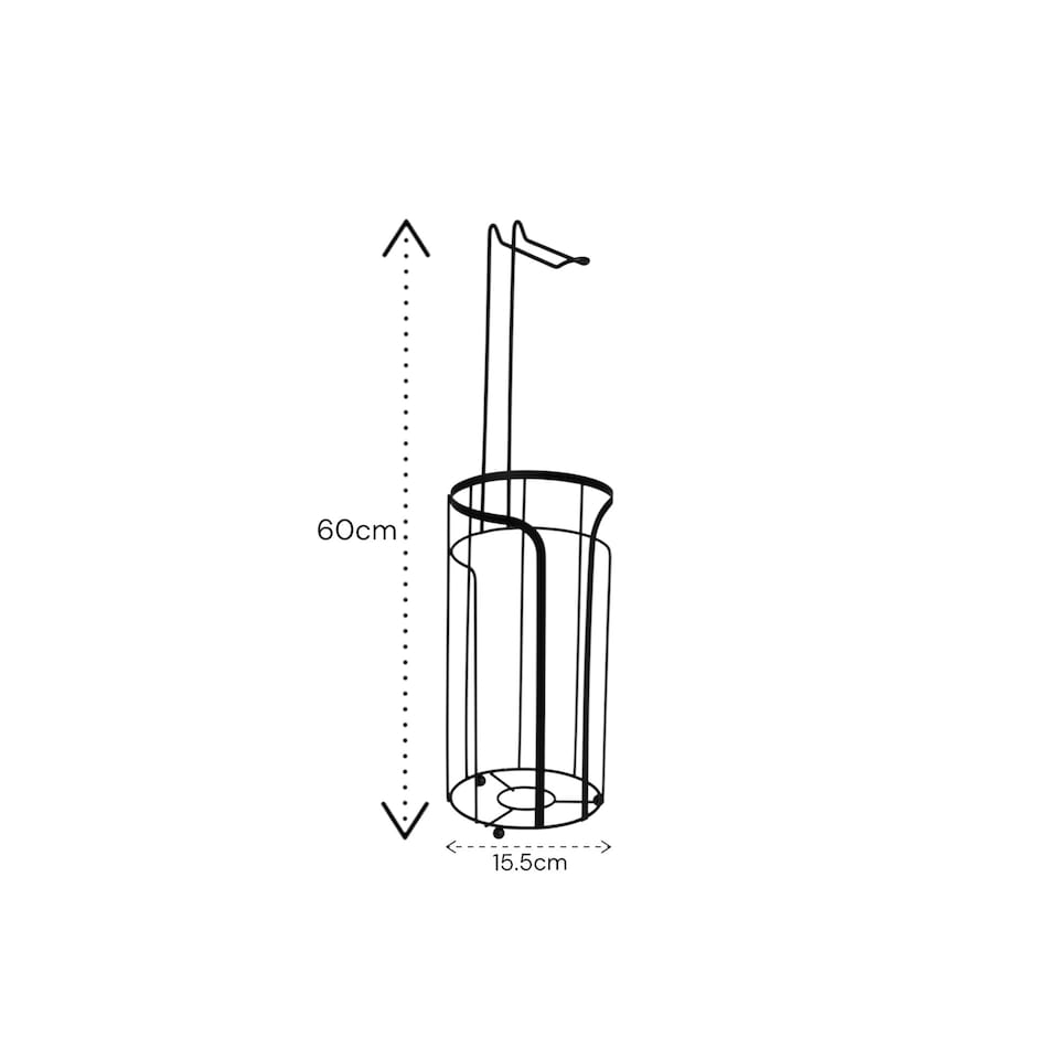 image 1 of Showerdrape Dante Black Toilet Roll Holder & Spare Paper Holder Combination