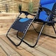 image 3 of Luxury Padded Multi Position Zero Gravity Garden Relaxer Chair Lounger in Blue & Black