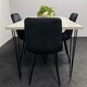 image 9 of Grey Dining Table with Hairpin Legs & 4 Black Velvet Chairs Set for Kitchen & Dining Room Grey