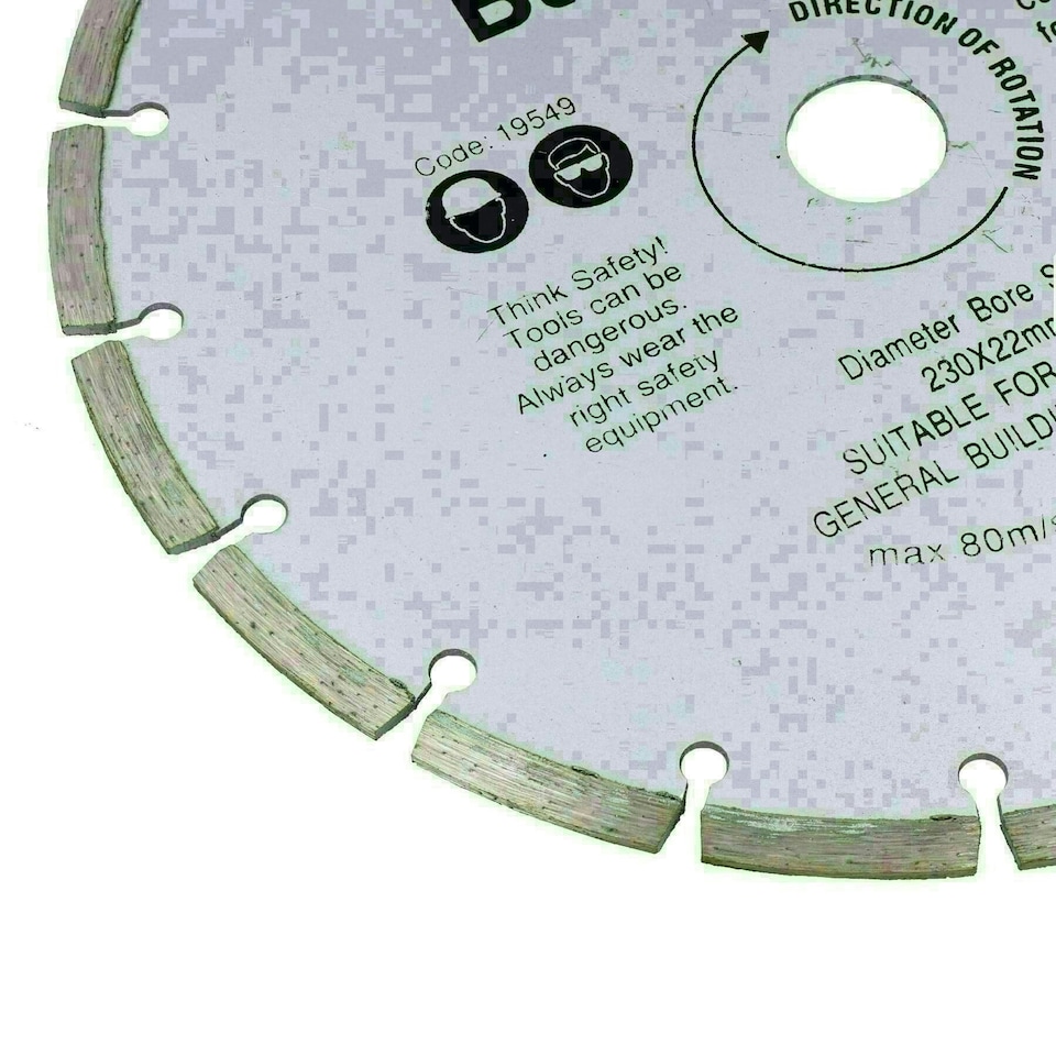image 1 of 230mm 9" 3mm Turbo Diamond Ceramic Tile Cutting Disc for Angle Grinders 2pk