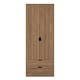 image 1 of Taiwan Tall 2 Drawer Double Wardrobe in Carini Walnut (Ready Assembled) | Brown | Carini Walnut