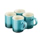 image 3 of Cooks Professional 4pc Espresso Cup Set - Stoneware Mini Mugs - 100ml | Blue | Teal