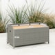 image 5 of Outsunny PE Rattan Outdoor Storage Bench, Aluminium Garden Bench with Storage Underneath with Zipped Inner Lining, Rods for Deck, Grey | Grey | Grey