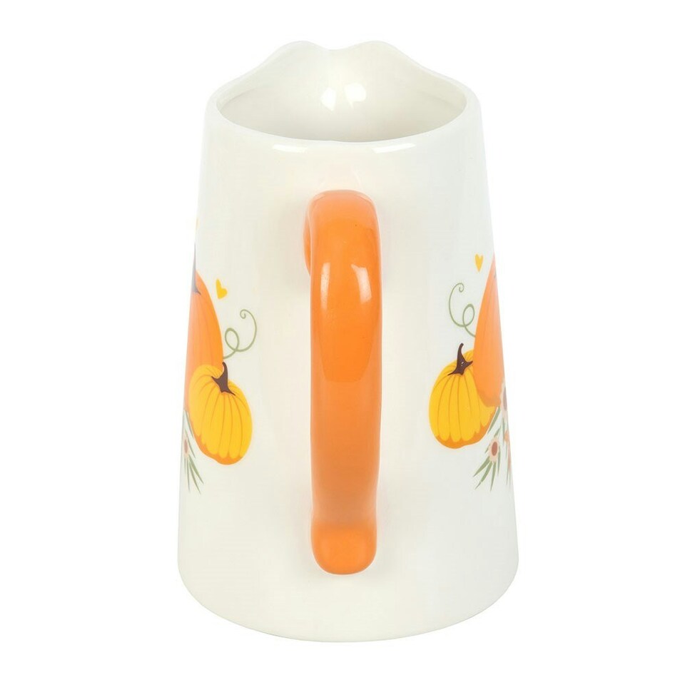 image 1 of Something Different Autumn Ceramic Pumpkin Flower Jug - White/Orange - One Size