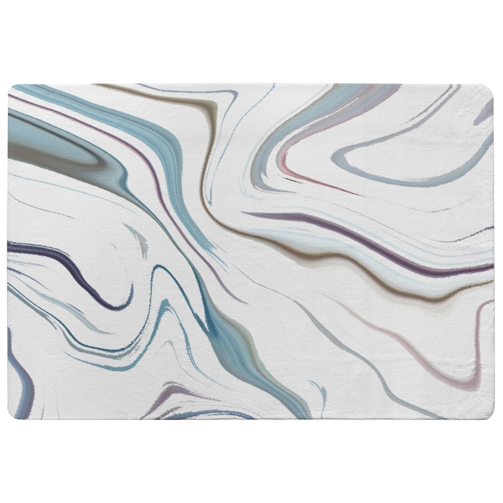 Blue Rippled Marble Designer Rug | Multi - Tesco Groceries