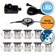 image 7 of Set of 10 - 30mm Black IP67 Warm White LED Decking Kit Photocell | Black | Clear | 10