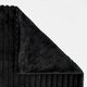 image 4 of OHS Faux Fur Rib Fleece Blanket, 125x150cm - Black