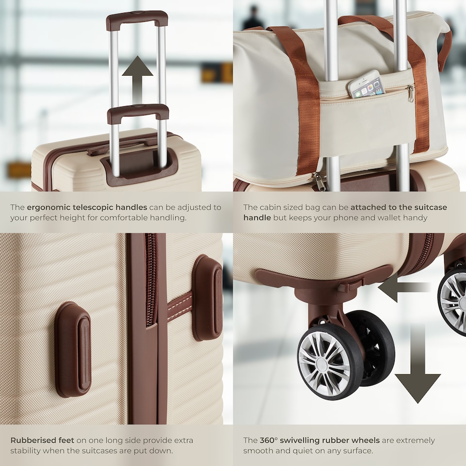 image 1 of Suitcase Set Madison -  13-piece, 3 suitcases, packing cubes, TSA lock | Cream | cream | 1