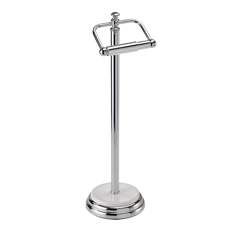 image 1 of Showerdrape Opera White/Chrome Freestanding Toilet Roll Holder | Multi | 1