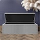 image 2 of 120cm Safar Large Striped Storage Ottoman Box, Silver Plush Velvet Upholstered Deep Storage Ottoman End of Bed Bench