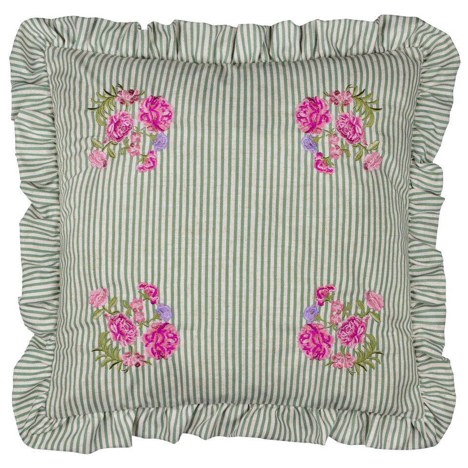 image 1 of Wylder Martha Ruffle Embroidered Ruffle Cushion