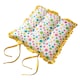 image 1 of Homescapes Reversible Yellow Frilled Cushion Seat Pad with Ties Polka Dots Multi - 40 x 40 cm