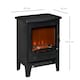 image 3 of HOMCOM Freestanding Electric Fireplace Stove Heater W/ LED Flame Effect Black