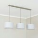 image 3 of ValueLights Reni Grey Drum Shade 3 Drop Bar Brushed Chrome Diner Ceiling Pendant Light Silver