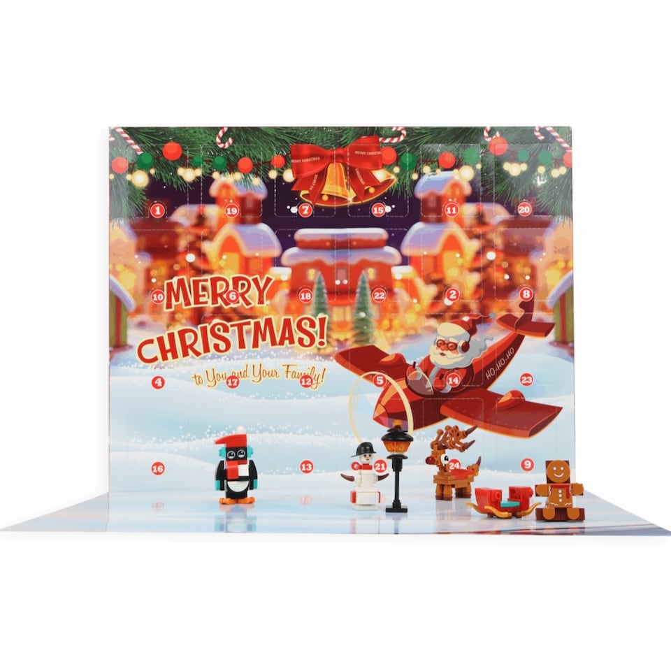 image 1 of Christmas Building Block Novelty Advent Calendar with 24 Assorted Block Kits