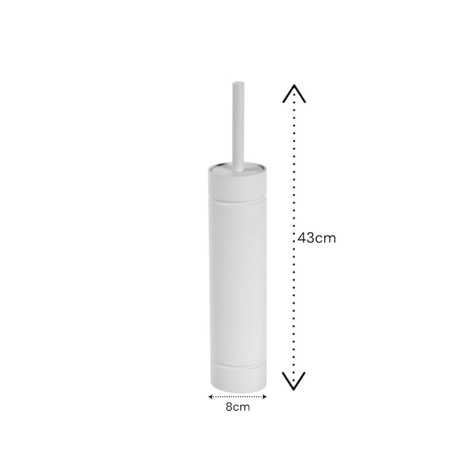 image 1 of Showerdrape Draco White Slimline Toilet Brush & Holder | White