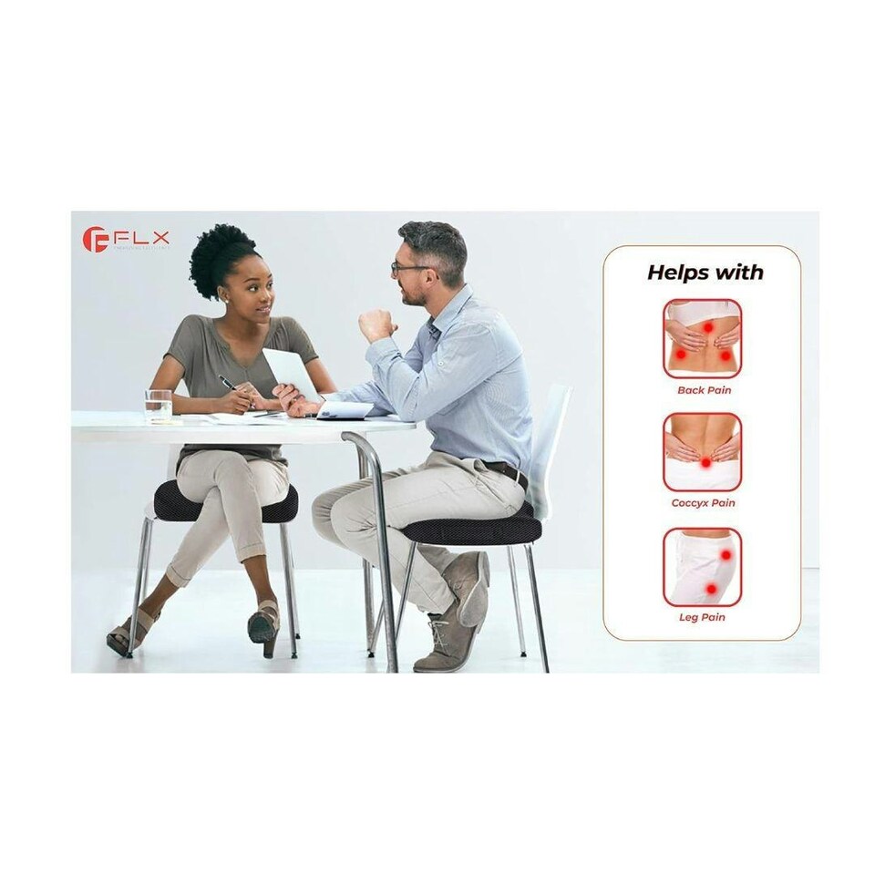 image 1 of F FLX Energising Excellence Orthopaedic Memory Foam Gel Support Cushion | Black | S