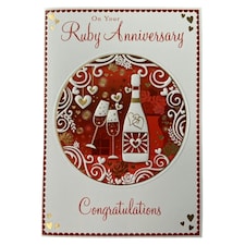 Ruby Anniversary Celebrity Styled Congratulations Card