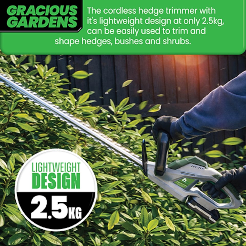 image 1 of Gracious Gardens 18V Cordless Hedge Trimmer 1 Battery & 1 Charger | Green | Green | 1