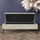 image 2 of Safar 180cm Ottoman Storage Bench - Naples Shoe Bench - Cream Lined Upholstery Storage Footstool